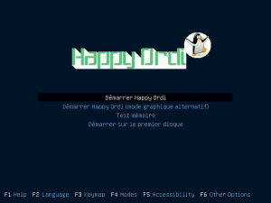 Les choix de démarrage du Live Happy Ordi